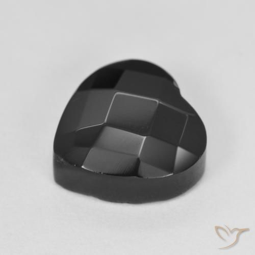 Onyx Noire naturelle Cœur, 4.16 ct, Opaque