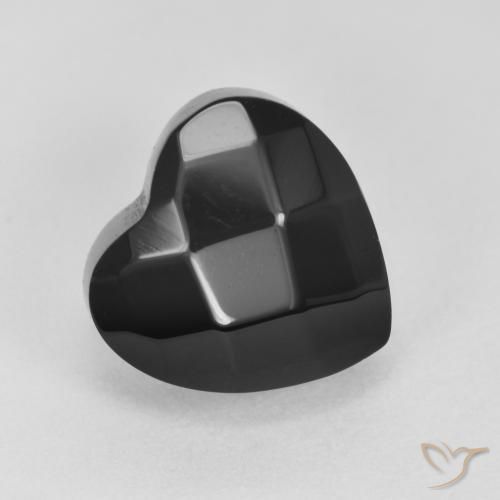 Onyx Noire naturelle Cœur, 4.19 ct, Opaque