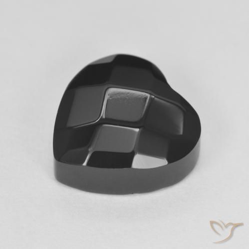 Onyx Noire naturelle Cœur, 4.19 ct, Opaque