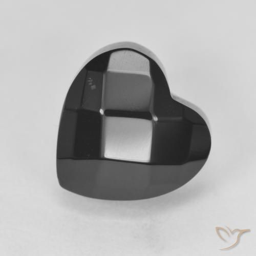 Onyx Noire naturelle Cœur, 4.26 ct, Opaque
