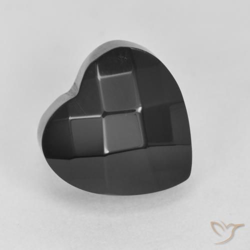 Onyx Noire naturelle Cœur, 4.35 ct, Opaque