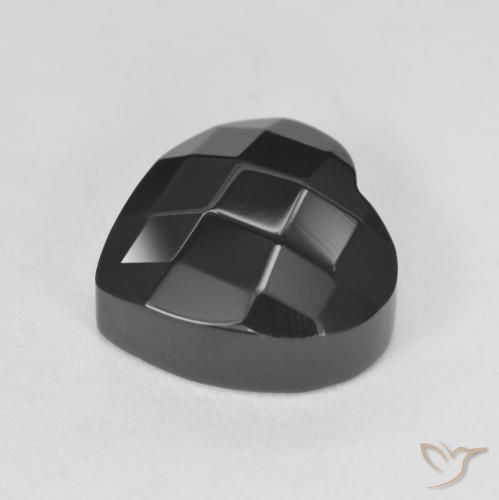 Onyx Noire naturelle Cœur, 4.35 ct, Opaque