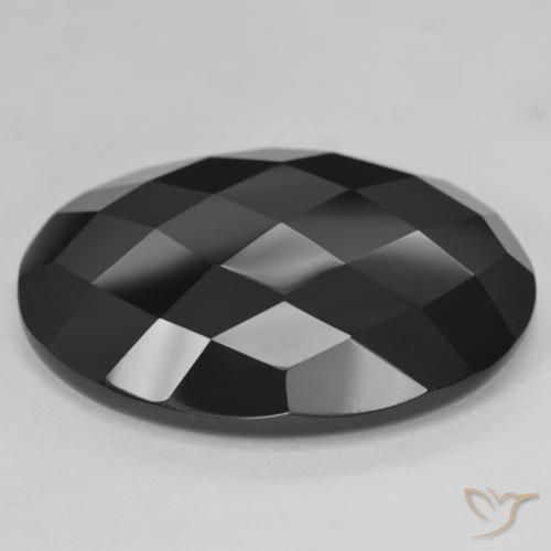 Onyx Noire naturelle ovale, 33.29 ct, Opaque