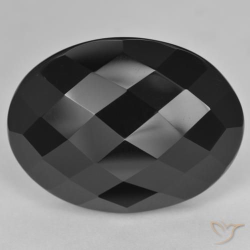 24.74ct Naturel Noire Onyx, ovale, Opaque