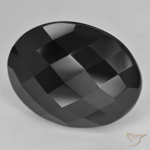 Onyx Noire naturelle ovale, 24.74 ct, Opaque
