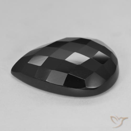 Onyx Noire naturelle En forme de poire, 20.08 ct, Opaque