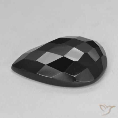 Onyx Noire naturelle En forme de poire, 17.01 ct, Opaque