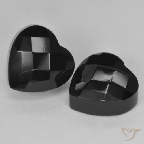 8.90ctw Naturel Noire Onyx, Cœur, Opaque