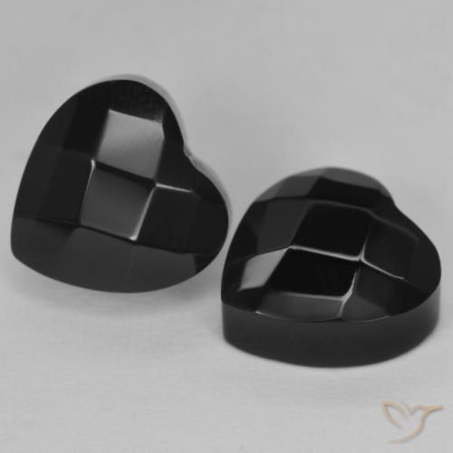 8.49ctw Naturel Noire Onyx, Cœur, Opaque