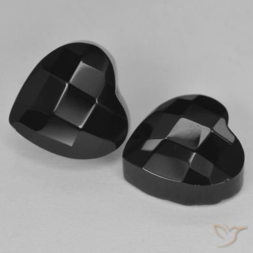 8.57ctw Naturel Noire Onyx, Cœur, Opaque