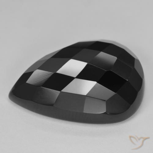 Onyx Noire naturelle En forme de poire, 21.79 ct, Opaque