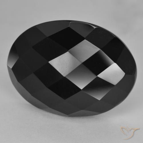 27.22ct Naturel Noire Onyx, ovale, Opaque
