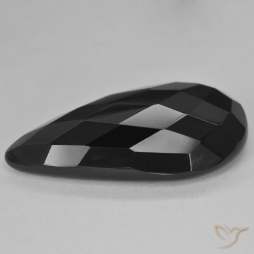 Onyx Noire naturelle En forme de poire, 15.16 ct, Opaque