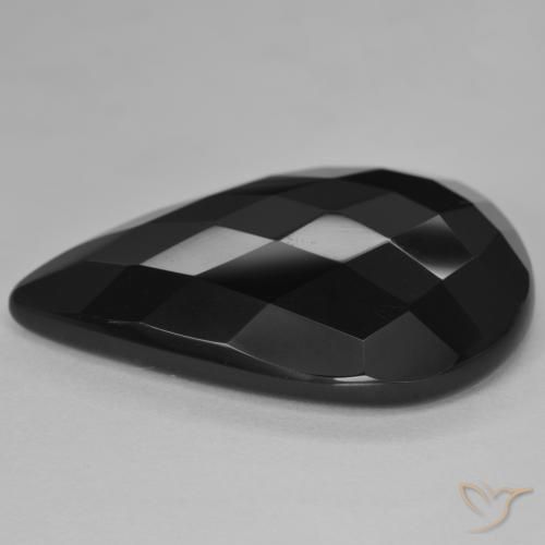 Onyx Noire naturelle En forme de poire, 26.89 ct, Opaque