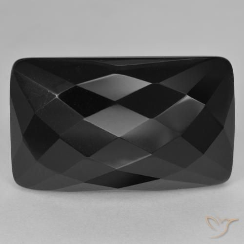 Onyx Noire naturelle Coussin, 24.81 ct, Opaque