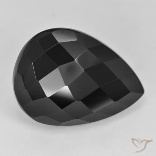 20.01ct Naturel Noire Onyx, En forme de poire, Opaque