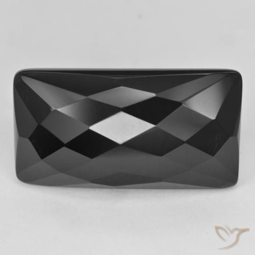 Onyx Noire naturelle Baquette, 22.75 ct, Opaque