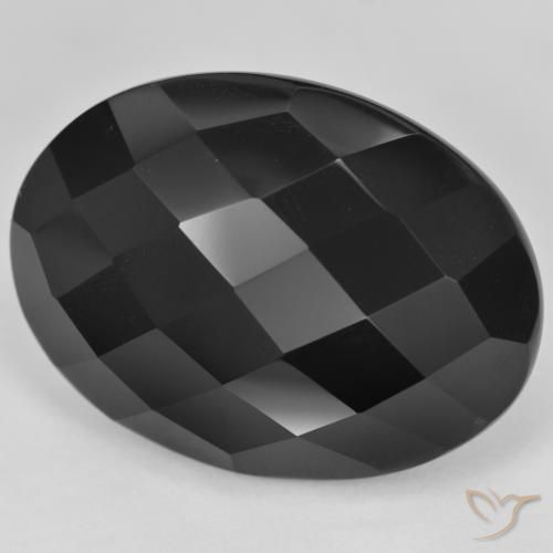 Onyx Noire naturelle ovale, 28.87 ct, Opaque