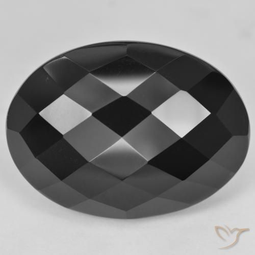 Onyx Noire naturelle ovale, 28.87 ct, Opaque