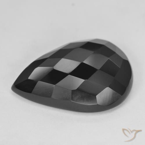 Onyx Noire naturelle En forme de poire, 19.71 ct, Opaque