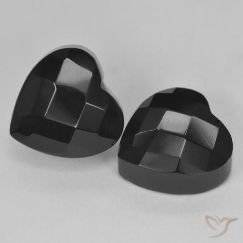 8.77ctw Naturel Noire Onyx, Cœur, Opaque