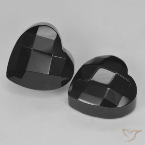 8.50ctw Naturel Noire Onyx, Cœur, Opaque