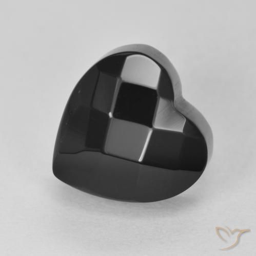 4.46ct Naturel Noire Onyx, Cœur, Opaque
