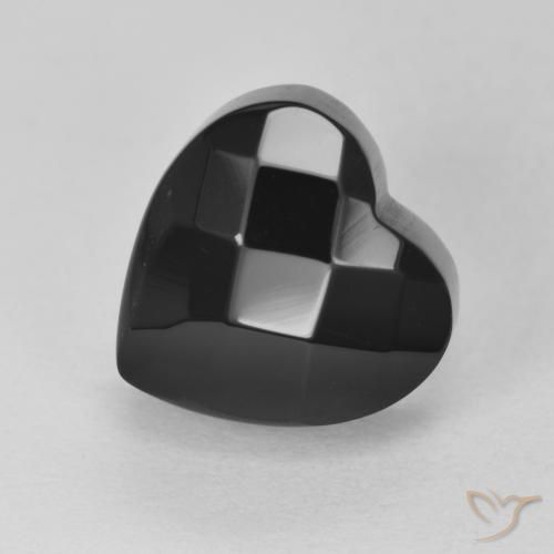 Onyx Noire naturelle Cœur, 4.46 ct, Opaque