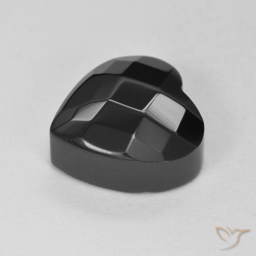 Onyx Noire naturelle Cœur, 4.46 ct, Opaque