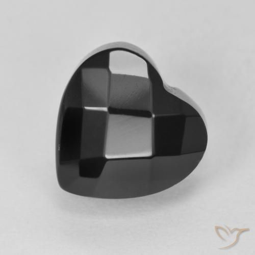 Onyx Noire naturelle Cœur, 4.22 ct, Opaque