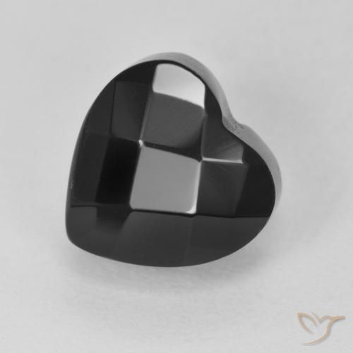 Onyx Noire naturelle Cœur, 4.22 ct, Opaque