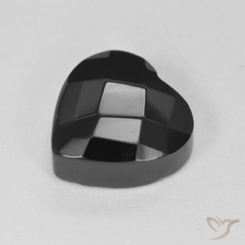 Onyx Noire naturelle Cœur, 4.22 ct, Opaque