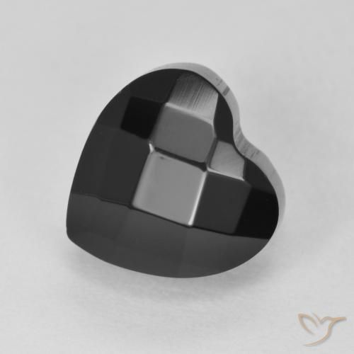 Onyx Noire naturelle Cœur, 4.20 ct, Opaque