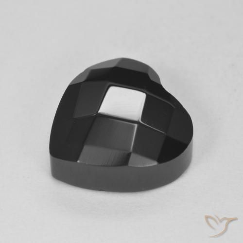 Onyx Noire naturelle Cœur, 4.20 ct, Opaque
