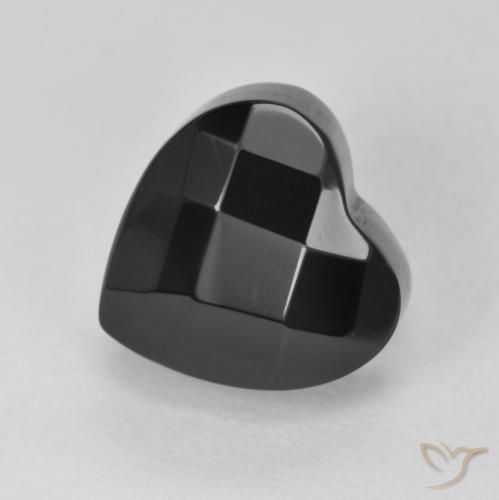 4.33ct Naturel Noire Onyx, Cœur, Opaque