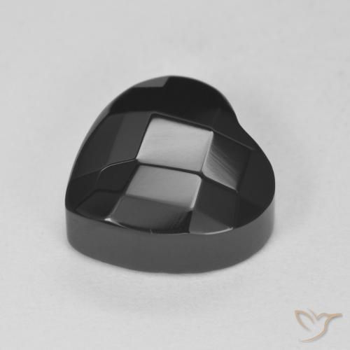 Onyx Noire naturelle Cœur, 4.33 ct, Opaque
