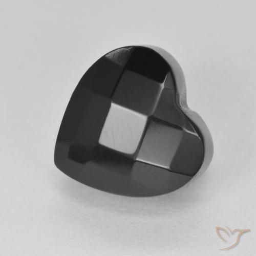 Onyx Noire naturelle Cœur, 4.31 ct, Opaque