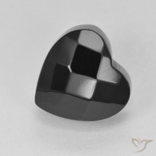 Onyx Noire naturelle Cœur, 4.36 ct, Opaque