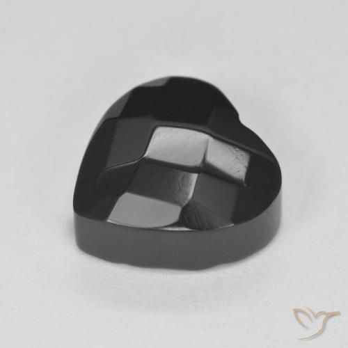 Onyx Noire naturelle Cœur, 4.36 ct, Opaque