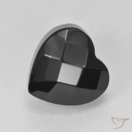 Onyx Noire naturelle Cœur, 4.36 ct, Opaque