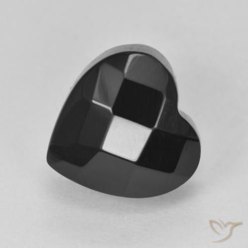 Onyx Noire naturelle Cœur, 4.36 ct, Opaque