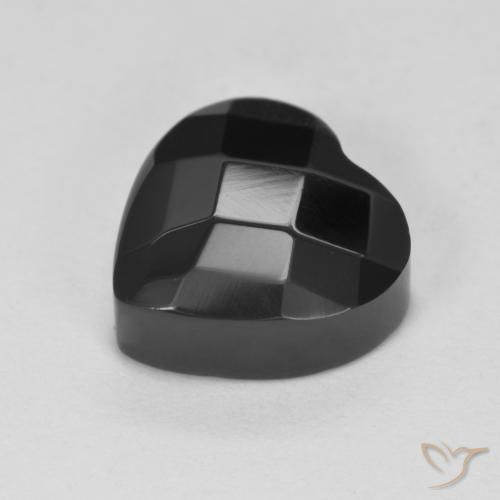 Onyx Noire naturelle Cœur, 4.36 ct, Opaque