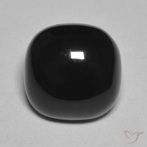 4.94ct Naturel Noire Onyx, Coussin, Opaque