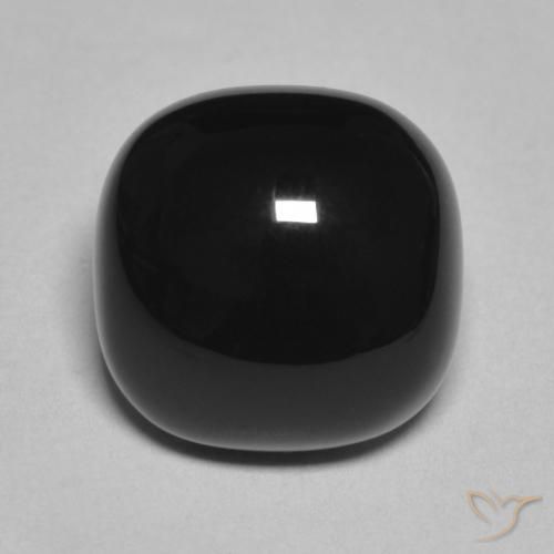 4.85ct Naturel Noire Onyx, Coussin, Opaque