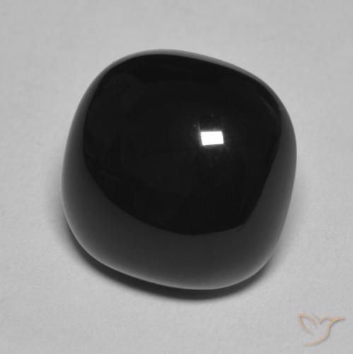 Onyx Noire naturelle Coussin, 4.85 ct, Opaque
