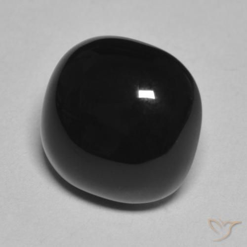 Onyx Noire naturelle Coussin, 4.76 ct, Opaque