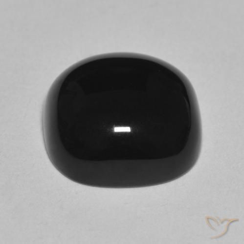 Onyx Noire naturelle Coussin, 4.76 ct, Opaque