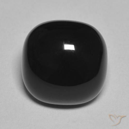4.88ct Naturel Noire Onyx, Coussin, Opaque