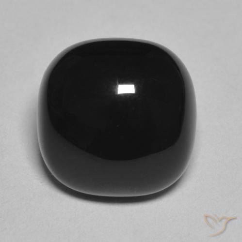 4.77ct Naturel Noire Onyx, Coussin, Opaque