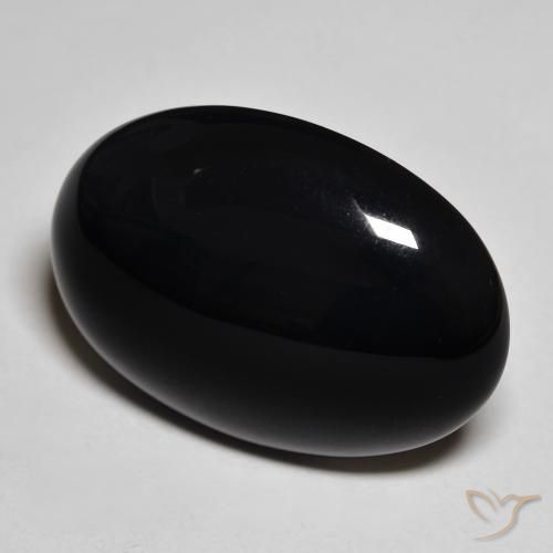 Onyx Noire naturelle ovale, 19.31 ct, Opaque